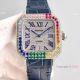 AAA Grade Replica Cartier Santos 100 Rainbow Dial Diamond Pave Watches 8215 Movement (3)_th.jpg